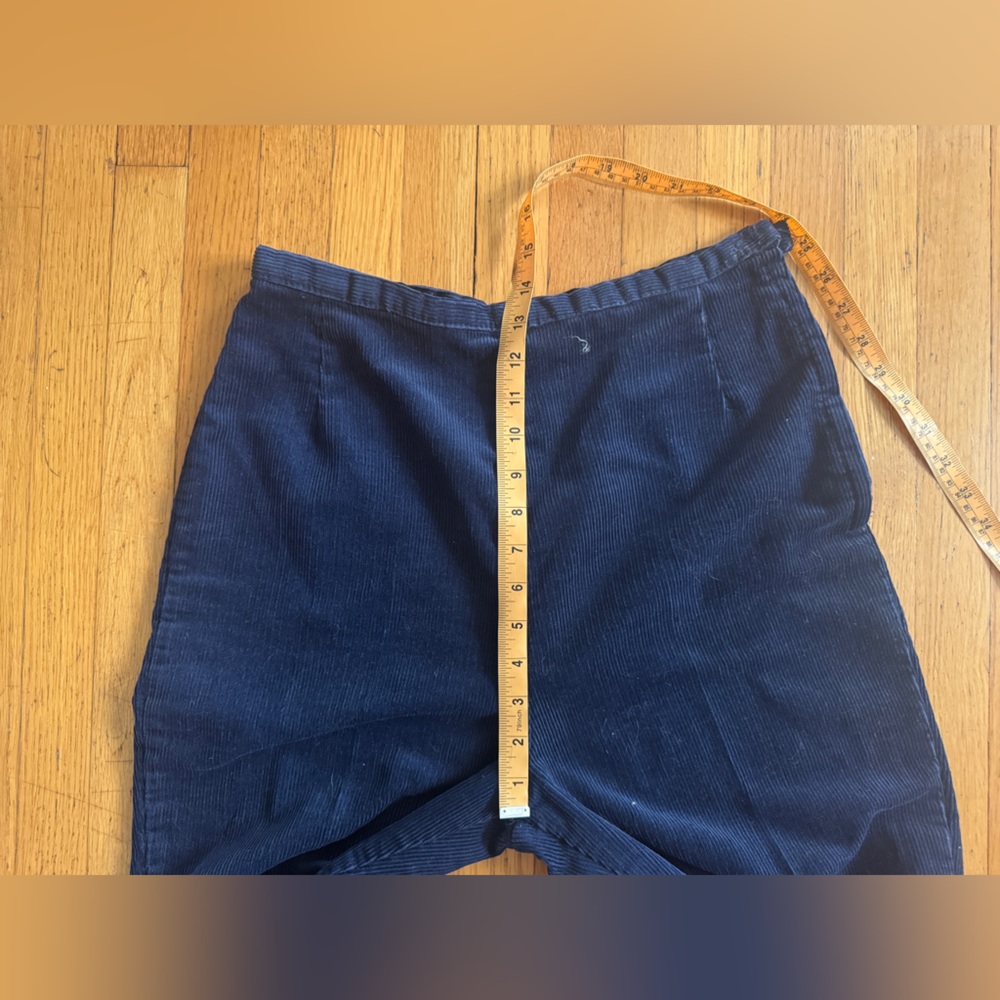 60s Vintage Side Zip Navy Corduroy Pants - Picture 6 of 8